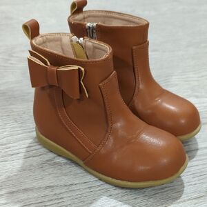 Brown Kids Boots with Bow